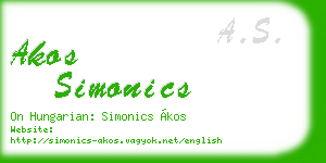 akos simonics business card