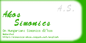 akos simonics business card